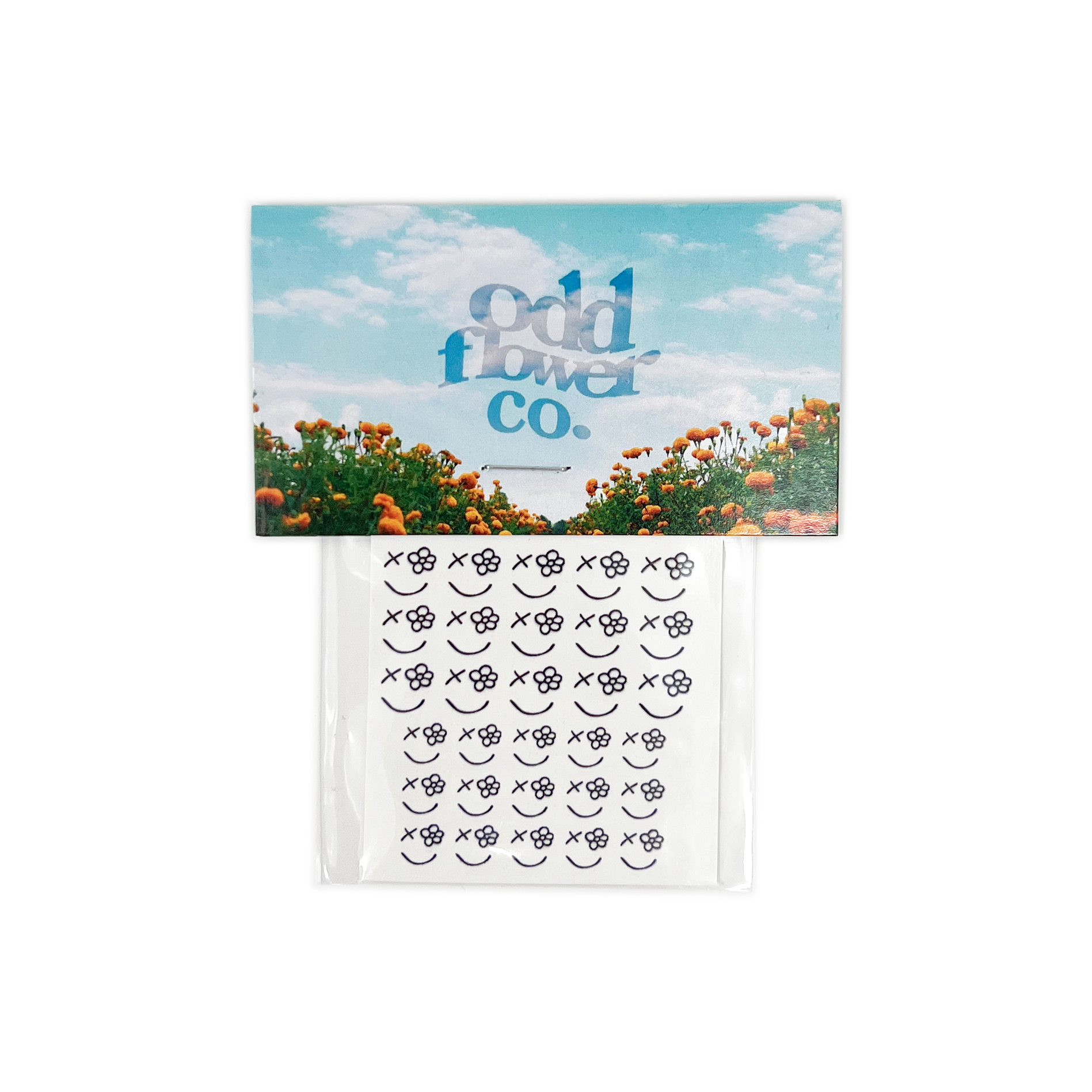 Flower Smile Nail Decals - Front