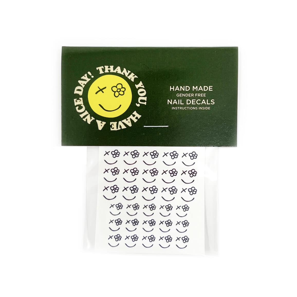 Flower Smile Nail Decals - Back
