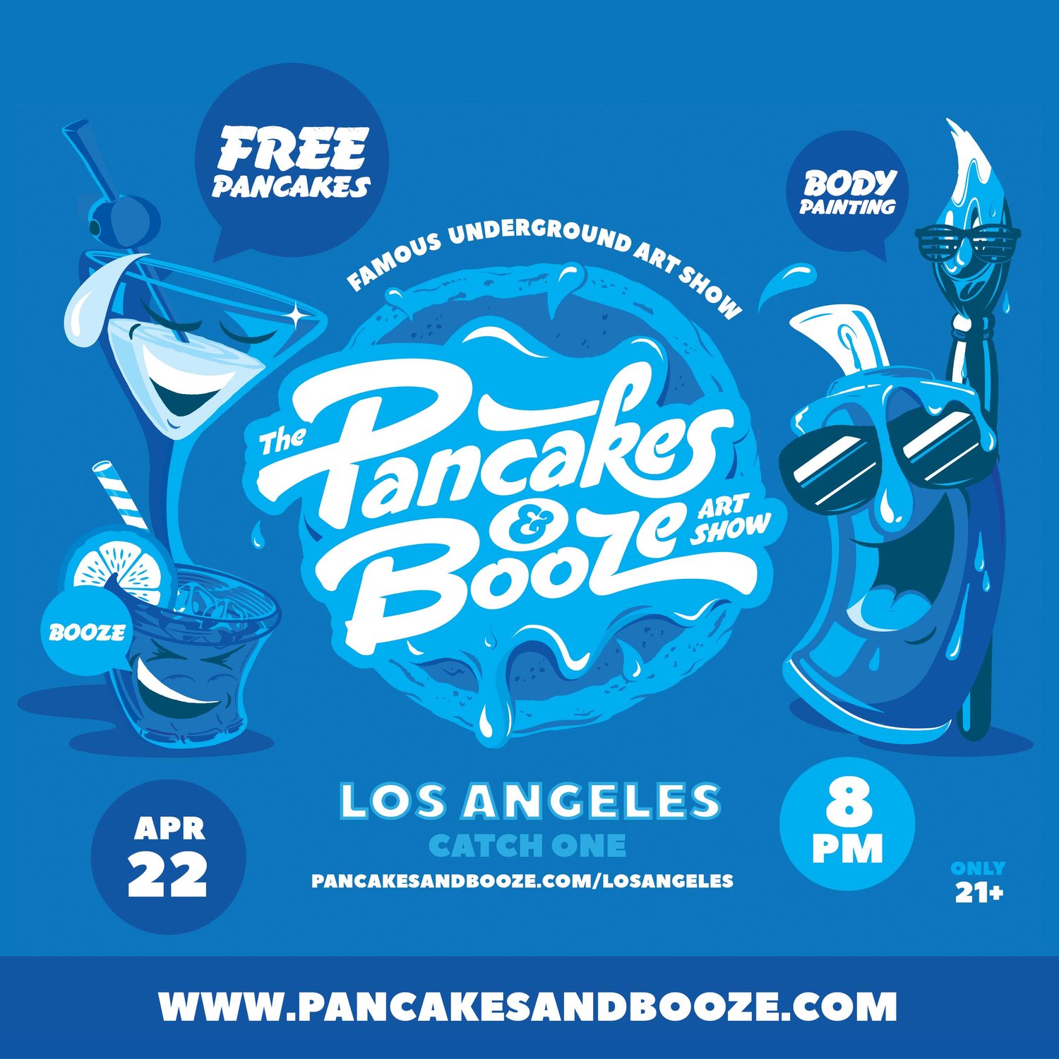 Pancakes & Booze Art Show Flyer