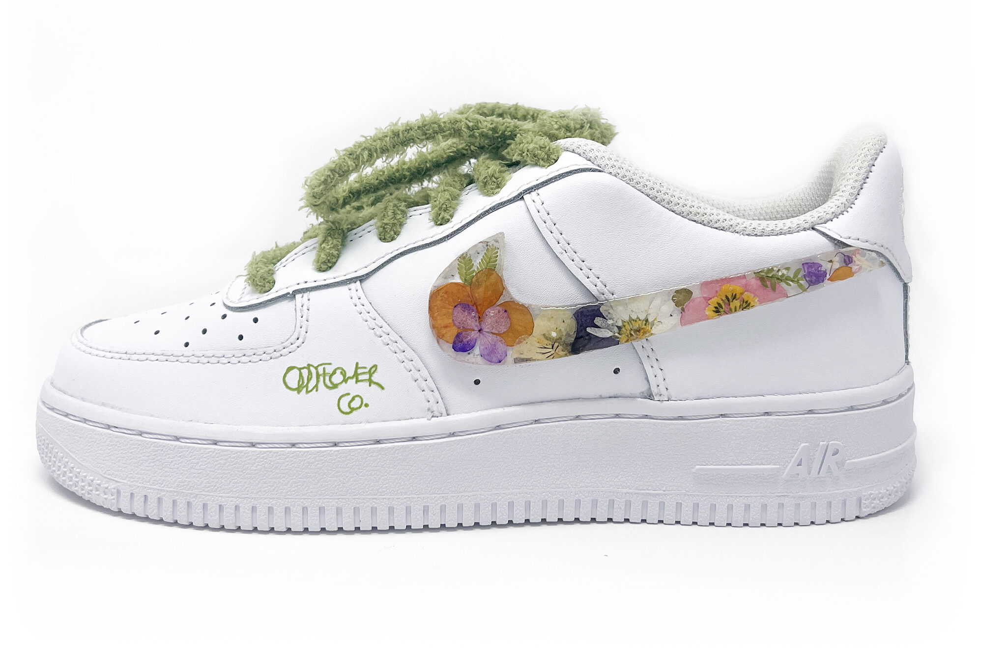 Custom Sneakers Oddflower Pressed Flowers Swoosh
