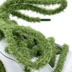 Fuzzy Green Shoelaces Custom Made by Oddflower