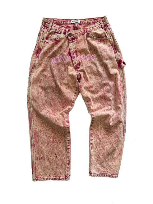 Acid Wash Pink Denim Upcycled Jeans